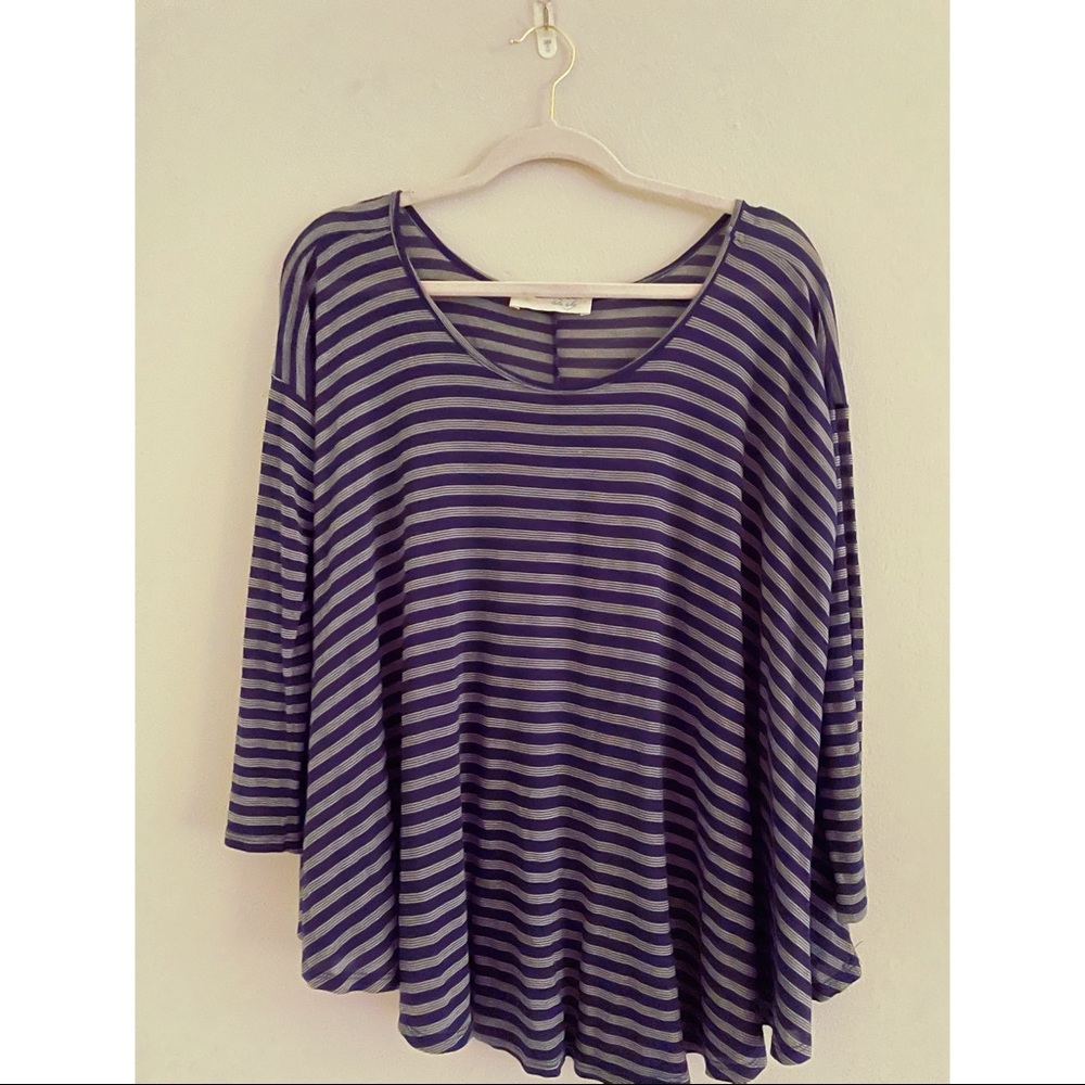 Lela Sky Blue and White Striped High/Low Top
